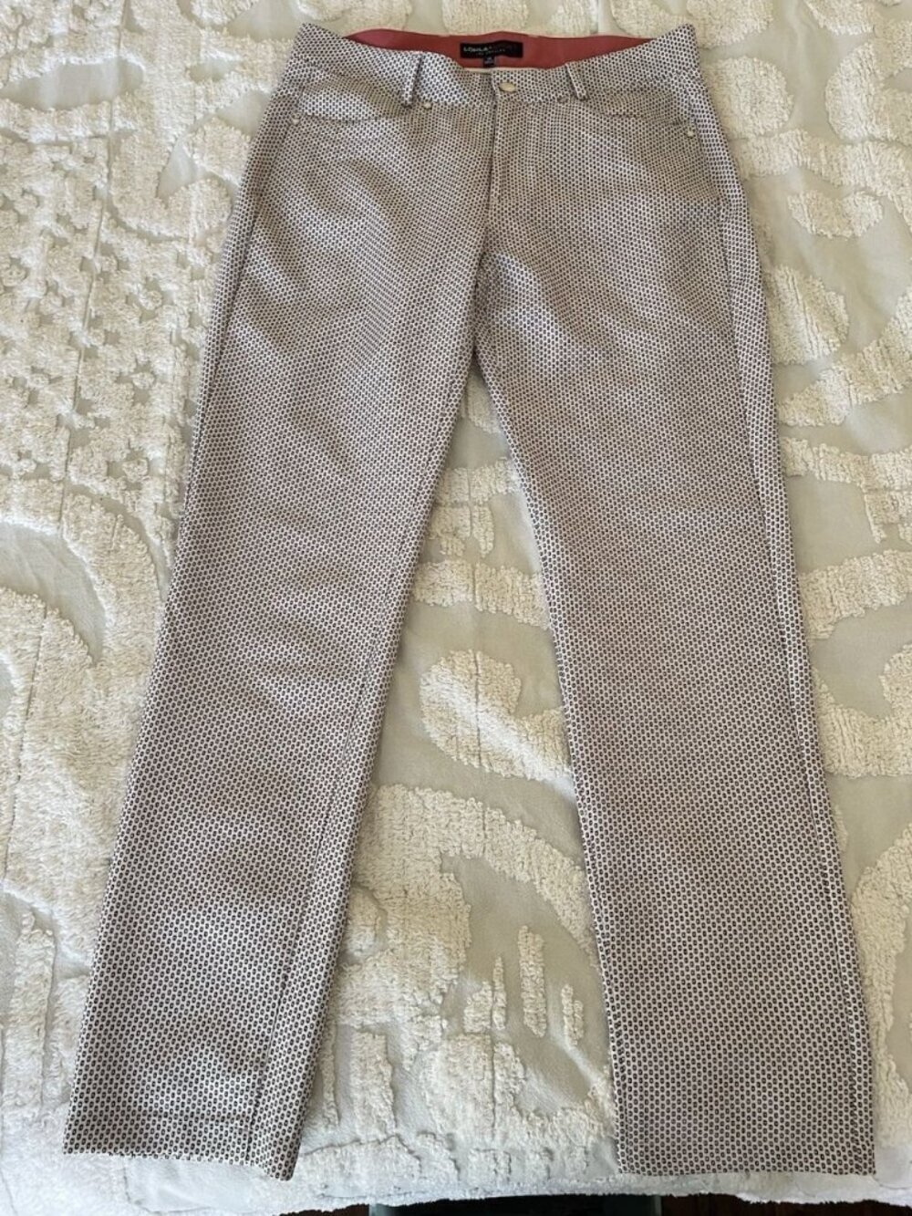 Lohla Sport Golf Pants Womens 10 Brown White Print Performance Made in Portugal